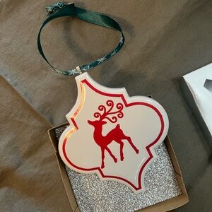 Festive Red and White Reindeer Ornament (NWOT)